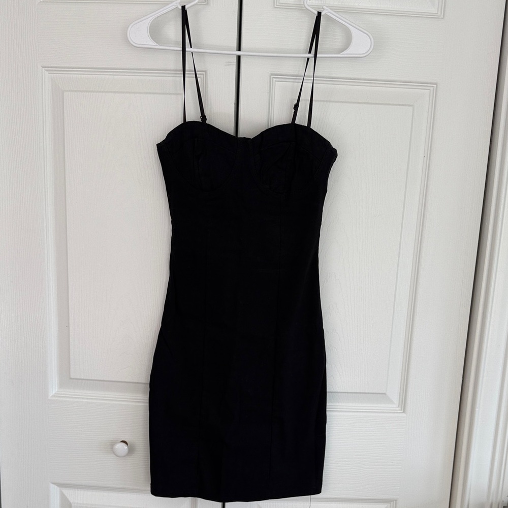 Adika Black Mini Dress with Spaghetti Straps